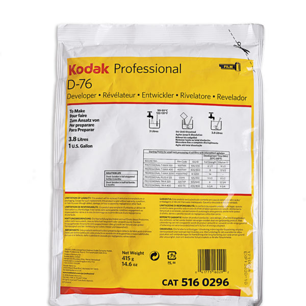 Kodak D76 Developer to make 3.8 L/ 1 Gallon (Same as Cat1058270